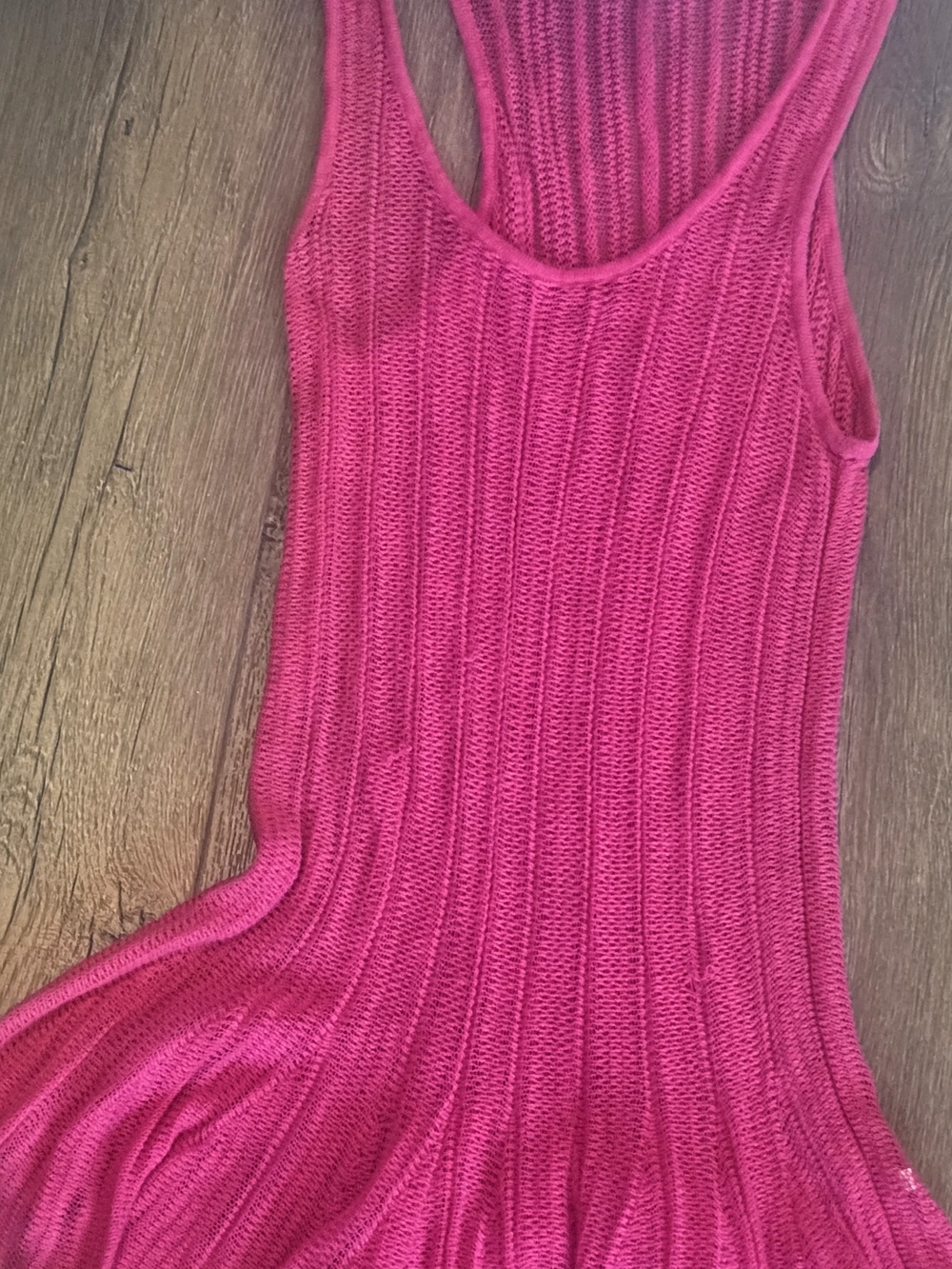 American Eagle Outfitters Hot Pink Ribbed Knit Swim Coverup